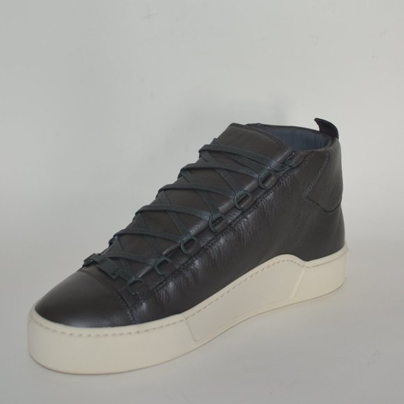 NWT BALENCIAGA MENS ARENA HITOP LEATHER SNEAKERS US 8 EU 41 - Picture 1 of 9